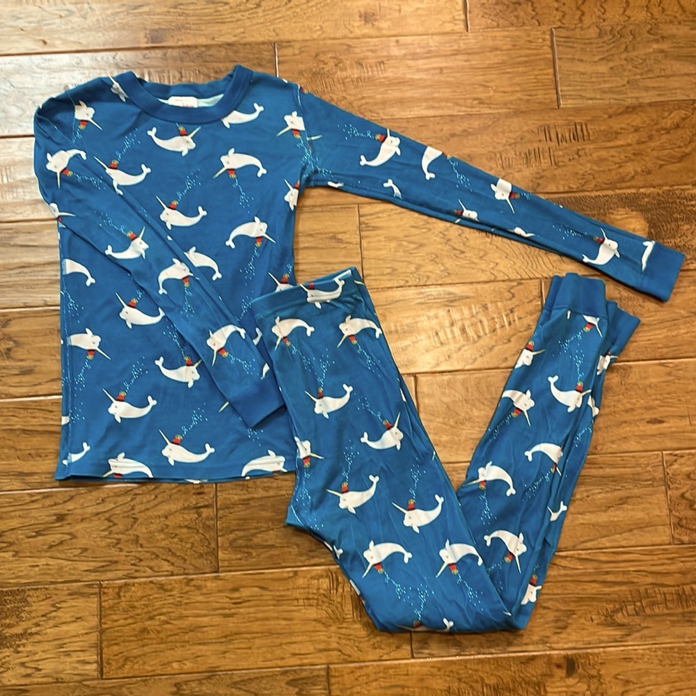 Hanna Andersson Narwal Long John Pajamas Size 14